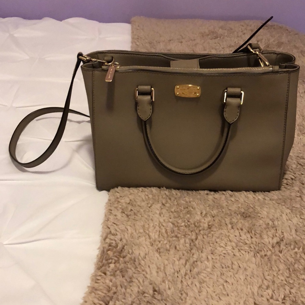 Michael Kors Dark Taupe Kellen Satchel